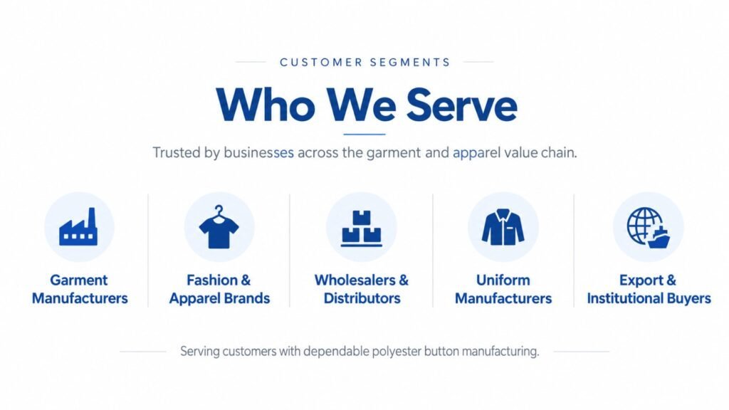 Customer segments served by a leading button manufacturing company